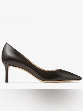 Jimmy Choo Black Leather Romy 60 Kitten Heels